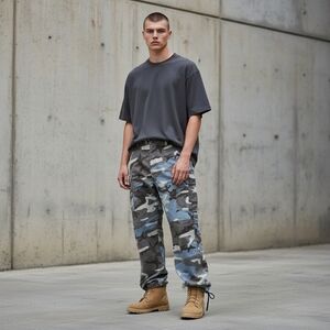 Rothco Unisex Camo Cargo BDU Pants Tactical Military Combat Blue Camo Size S